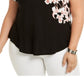 Alfani Women's Printed T Shirt  Black Size 1X