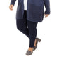 Karen Scott Women's Patterned Border Cardigan Sweater Blue Size 3X