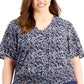 Michael Kors Women's Floral V Neck Top Blue Size 1X