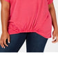 NY Collection Women's Ring Keyhole Top Pink Size 3X