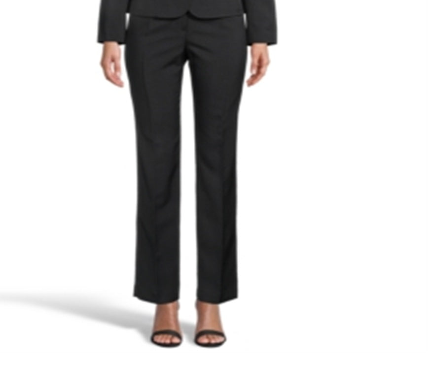 Le Suit Women's Stretch Crepe Slim Pantsuit Black Size 12 Petite