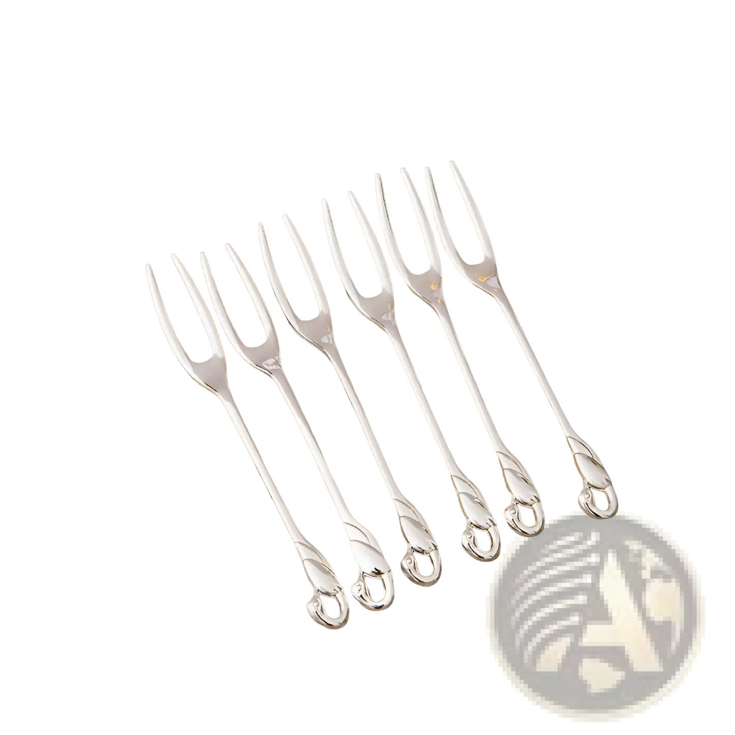 Swan Cutlery Set Gold Dessert Spoons and Forks