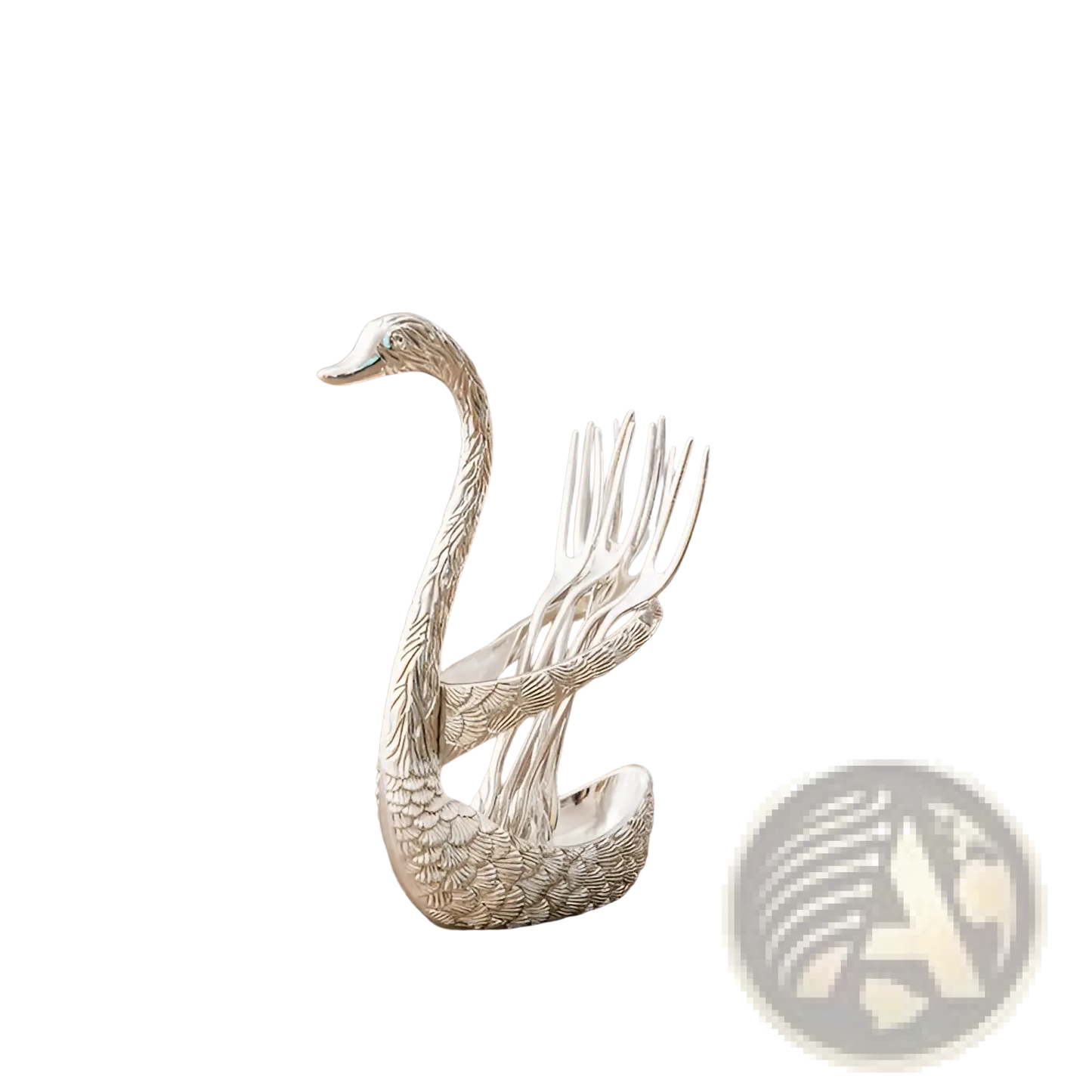 Swan Cutlery Set Gold Dessert Spoons and Forks
