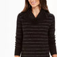 Style & Co Women Lurex Cowl-Neck Sweater Black Size Extra Large