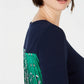 Charter Club Women's Contrast Pleated-Back Ribbed Top Blue Size Extra Large