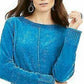 Style & Co Women's Petite Chenille Sweater Blue Size Small