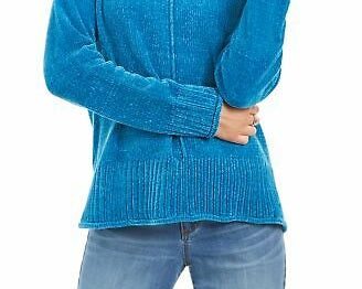 Style & Co Women's Petite Chenille Sweater Blue Size Small