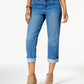 Style & Co Women's Petite Curvy Fit Capri Jeans Black Size 1
