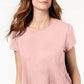Style & Co Women's Handkerchief Hem T-Shirt Pink Size X-Small