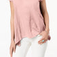 Style & Co Women's Handkerchief Hem T-Shirt Pink Size X-Small