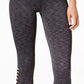 Ideology Women's Space-Dyed Cropped Cutout Leggings Black Size Extra Small