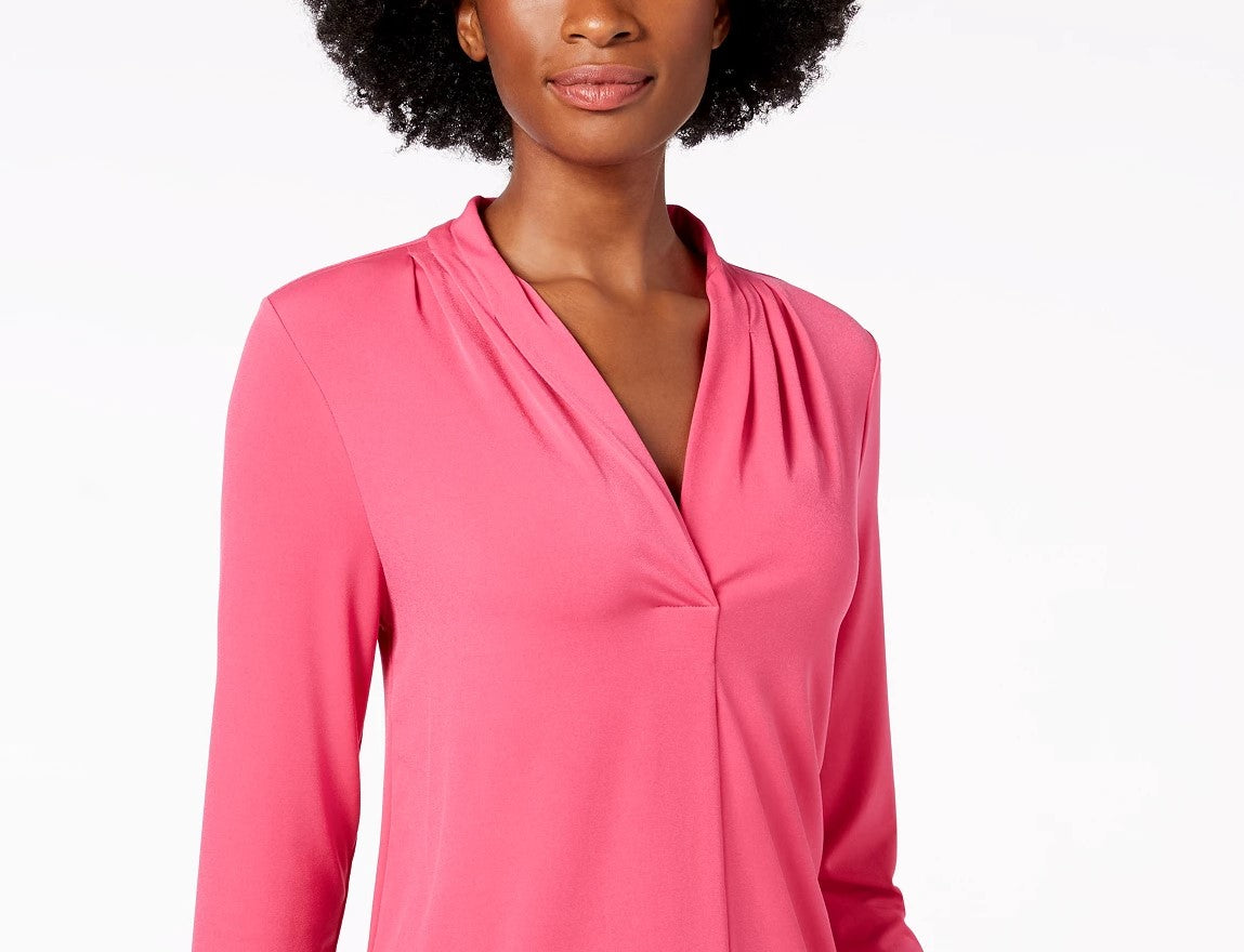 Charter Club Women's 3/4-Sleeve Top Dark Pink Size Medium