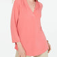 Charter Club Women's 3/4-Sleeve Top Dark Pink Size X-Large