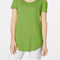 JM Collection Women's Cold Shoulder Swing T-Shirt Green Size Medium