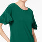 INC International Concepts Women's Ruffled-Sleeve Top Med Green Size Medium
