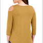 JM Collection Women's Cold Shoulder Top Gold Size X-Small