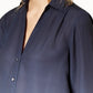 INC International Concepts Women's Dip Dyed Button Front Tunic Navy Size Medium