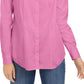 Charter Club Women's Petite Button-Down Woven Shirt Pink Size 0
