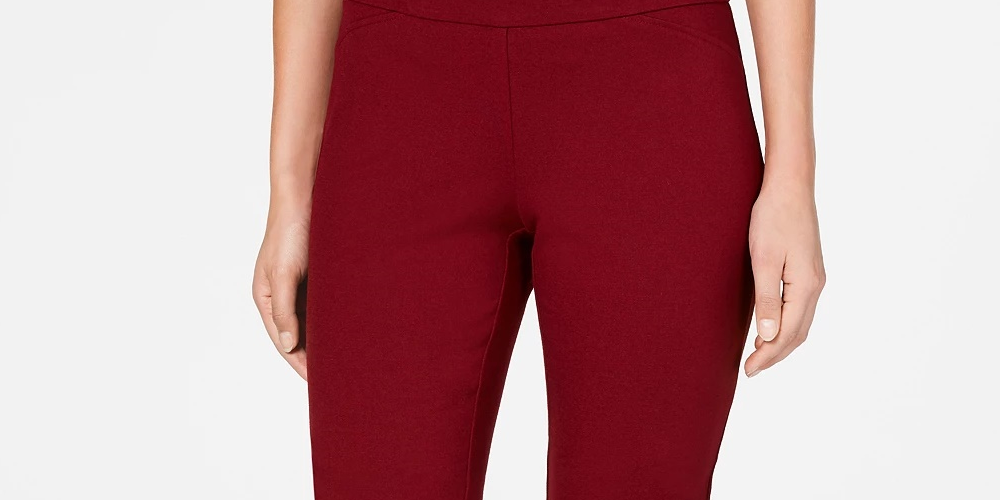 Charter Club Women's Cambridge Pull-On Ponte Pants Wine Size 18