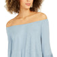 Style & Co Women's Off-The-Shoulder Bell-Sleeve Top  Blue Size Medium