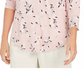 Charter Club Women's Printed V-Neck Top Lt/Paspink Size Large