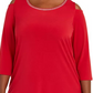 JM Women's Collection Plus Size Diamonte-Trim Cold-Shoulder Tunic Medium Red Size 3X