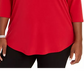 JM Women's Collection Plus Size Diamonte-Trim Cold-Shoulder Tunic Medium Red Size 3X