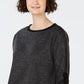 Charter Club Women's Cotton Velvet-Trim Lace-Up Top Black Size Medium