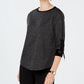 Charter Club Women's Petite Tie-Sleeve Top Black Size Petite Small