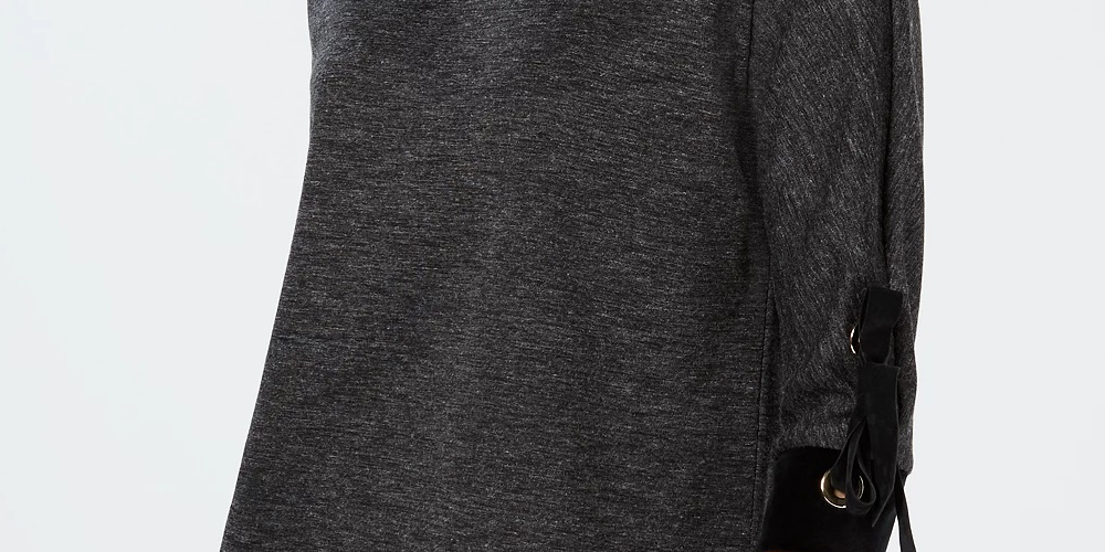 Charter Club Women's Petite Tie-Sleeve Top Black Size Petite Small