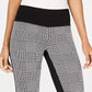 INC International Concepts Women's Petite Houndstooth Front Ponte Back Leggings Black Size 6