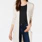Maison Jules Women's Long Open-Front Jersey Cardigan Sweater Dark Beige Size Extra Large