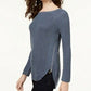 INC International Concepts Women's Waffle Knit Side Zip Tunic Sweater Gray Size Petite Small