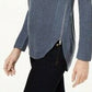 INC International Concepts Women's Waffle Knit Side Zip Tunic Sweater Gray Size Petite Small