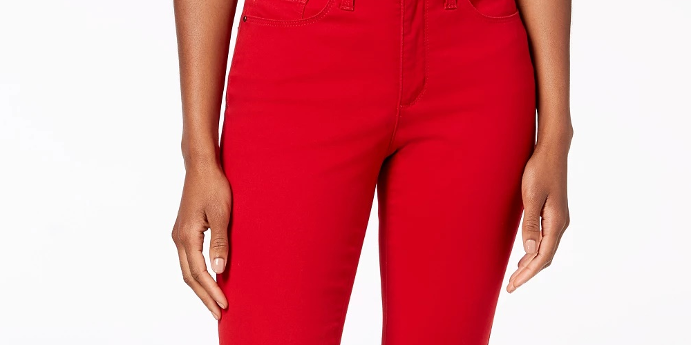 Charter Club Women's Lexington Straight-Leg Jeans Medium Red Size 10