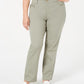 Charter Club Womne's Plus Size Twill Lexington Pants Green Size 28W