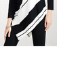 Alfani Women's Asymmetrical Striped Sweater Black Size Medium