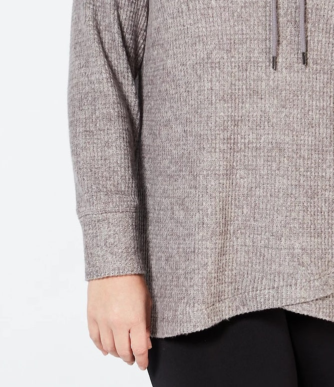 Ideology Womne's Plus Size Cowl-Neck Tulip-Hem Top Dark Gray Size 2X