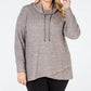 Ideology Women's Plus Size Cowl-Neck Tulip-Hem Top Dark Gray Size 3X