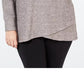 Ideology Women's Plus Size Cowl-Neck Tulip-Hem Top Dark Gray Size 3X
