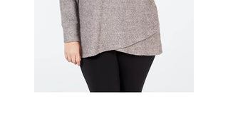 Ideology Women's Plus Size Cowl-Neck Tulip-Hem Top Dark Gray Size 3X
