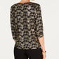 JM Collection Women's Petite Printed Jacquard Top Black Size Medium