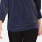JM Women's Collection Metallic Boat-Neck Top Navy Size Large
