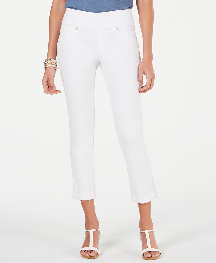 Style & Co Women's Pull On Boyfriend Jeans White Size Extra Large