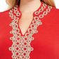 Charter Club Women's Plus Size Lace Tunic Top Medium Red Size 2X