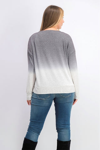 Bar III Women's  Dip-Dyed Sweater Gray Size Large