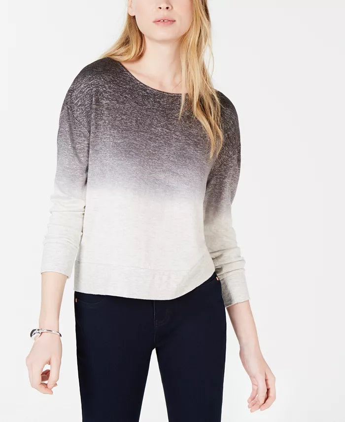 Bar III Women's Dip Dyed Sweater Grey Size XX-Large
