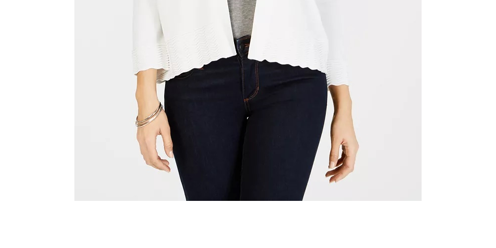 Charter Club Women's Textured-Knit Open Cardigan White Size Medium