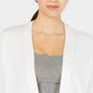 Charter Club Women's Textured-Knit Open Cardigan White Size X-Large