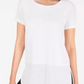 Alfani Women's Vented Hem Asymmetrical Tunic White Size Petite Small